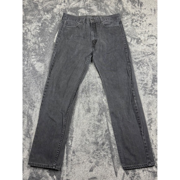 Levi's Other - Levi Strauss Jeans Mens 36x34 Black 505 Regular Fit Straight Leg Faded Denim